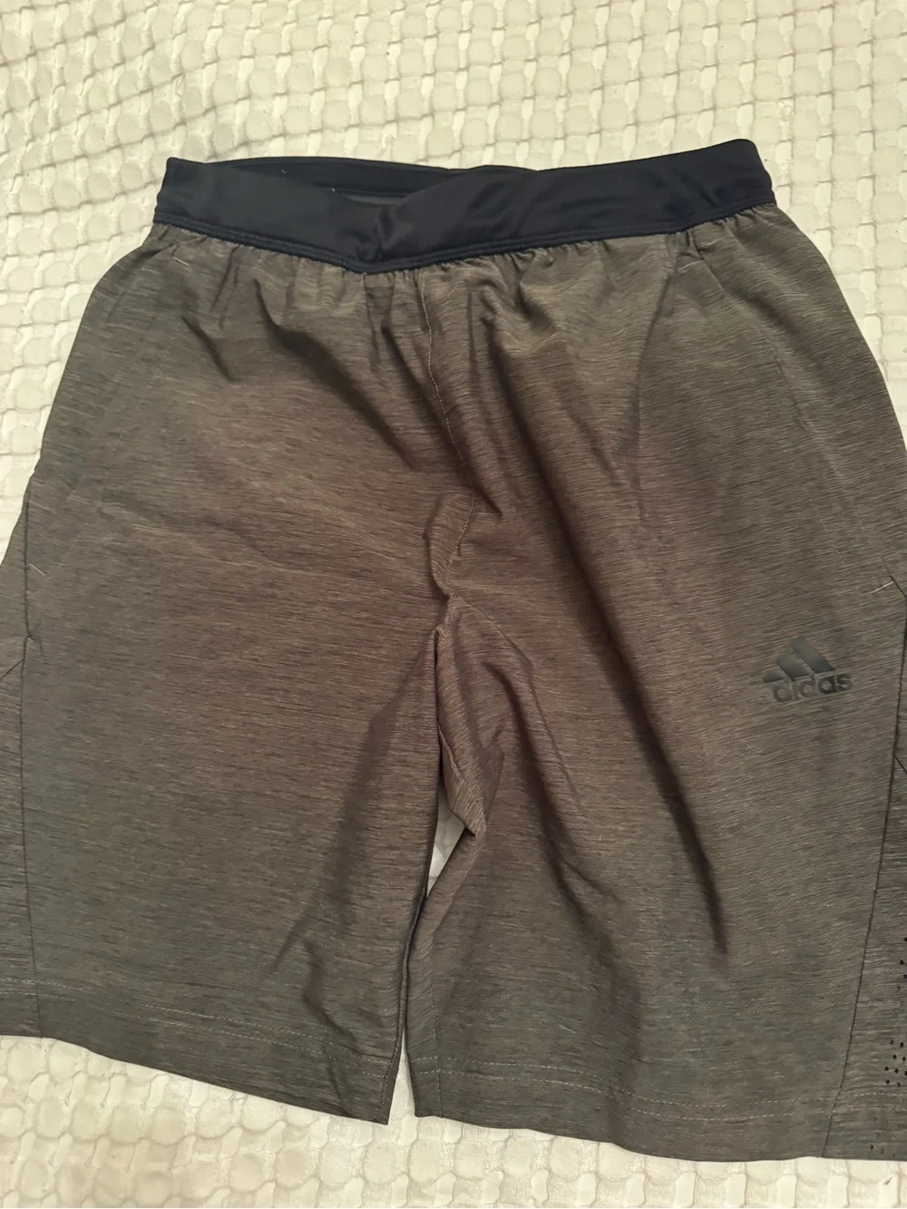 adidas Olive Green and Black Athletic Shorts